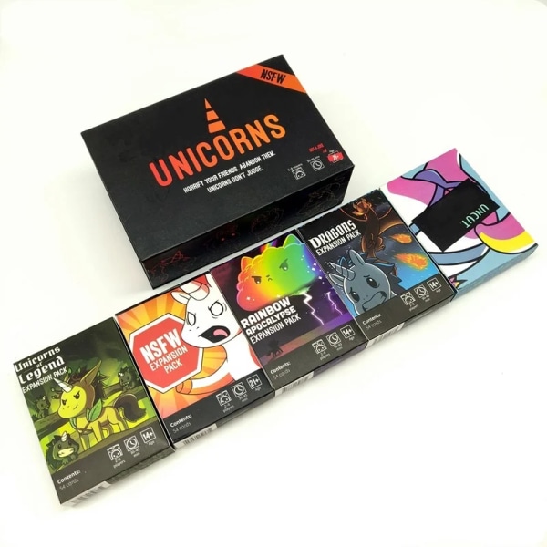 Ny andra upplagan Unicorns Core Board Game Card And Dragons NSFW Rainbow Uncut Legend Expansion Pack 3Pc Booster pack