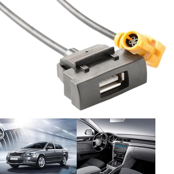 1 st 80 cm bilgränssnittskabel USB-kontaktadapter plast USB-kontakt svart för Skoda för Octavia RCD510 RSN315