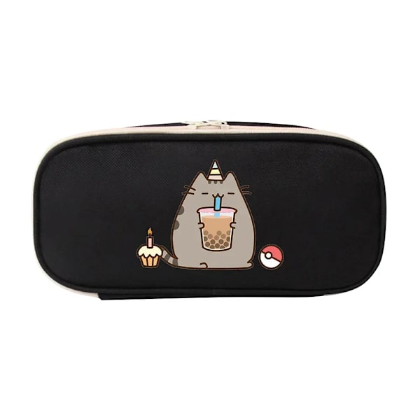 Nya Fat Cats Pusheen Studenter Pennfodral Tecknad Animation Figurer Printed Pennväskor Skolmaterial Brevpapper Födelsedagspresenter PJM 27 Black