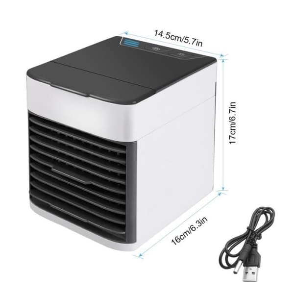 USB Mini Bærbar Aircondition Ventilator 7 Farver Lys