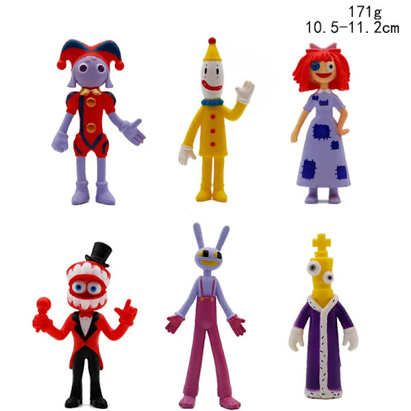 The Amazing Digital Circus Figur Set Pomni Jax Gangle Zooble Action Figurine Dolls Leksak PVC Kinger Caine Modell Barn Julpresent 6pcs set P