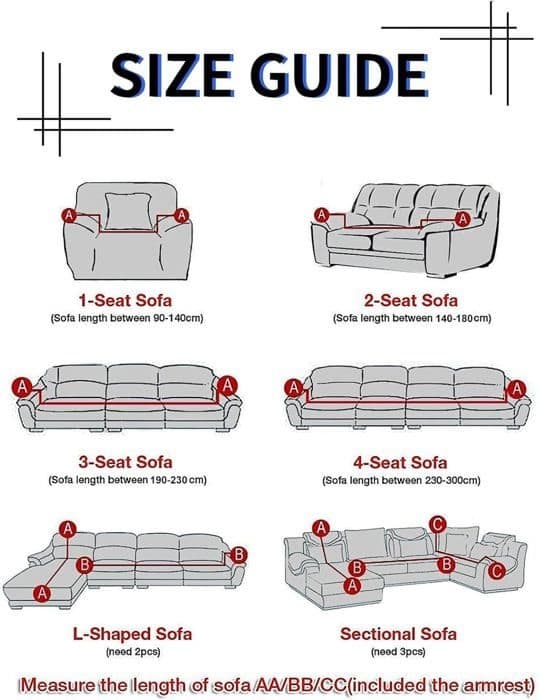 Strækbar Sofabetræk 2-personers Sofabetræk med Armlæn, Geometri, Rød[SFT186] red
