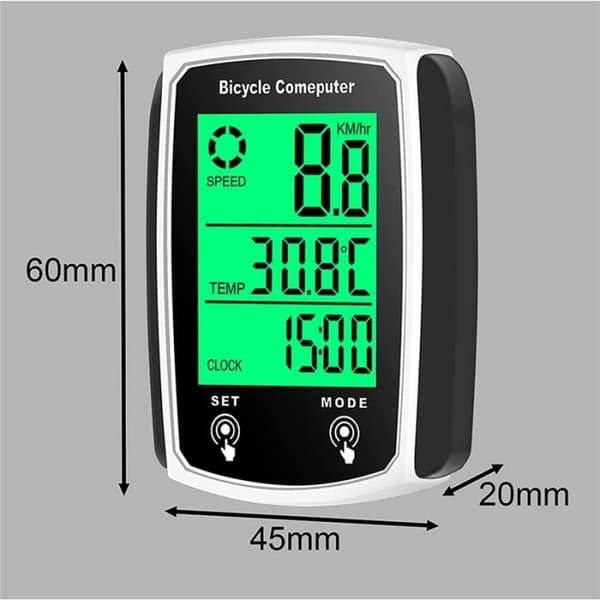 Sykkelcomputer, vanntett kablet sykkel speedometer, odometer, LCD-skjerm, sykkelkontrollpanel