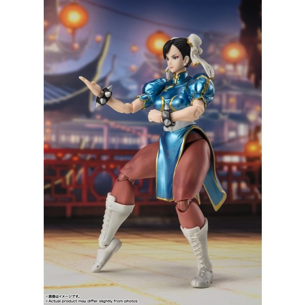 I lager Anime Street Fighter S.H.Figuarts Ryu S.H.Figuarts Chun-Li Outfit 2 Original Action Figur PVC-leksaker för barndocka CHUN-LI 14.5cm