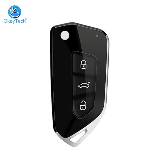 Sammenleggbart avstandsnøkkelhus modifisert med 3 knapper, Volkswagen Caddy Eos Golf Jetta Beetle Polo Up Touran Replacement Shell