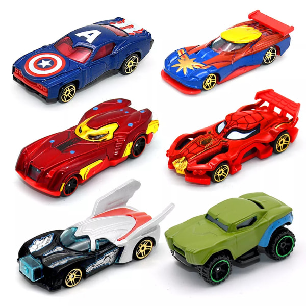 Disney Avengers billeksaker Captain America Hulk Ironman Spiderman-figurer Lastbil Rolig tillbakadragande fordonsleksak för pojkar Present 1989 Batmobile