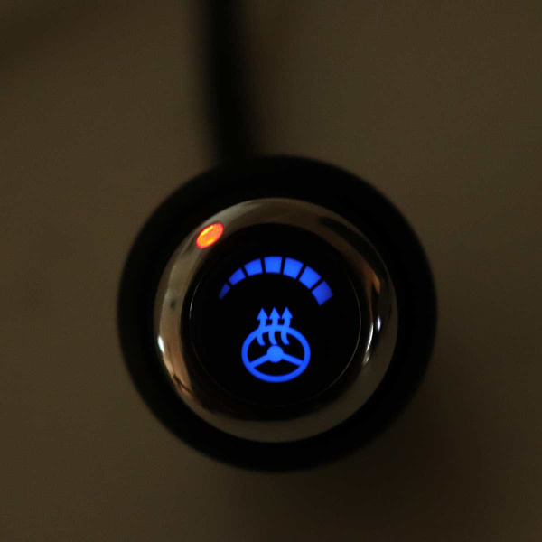 (Blå LED-omkopplare)Flockande tyg bilrattvärmaresatser 6 växlar runda strömbrytare Universal bilvärmekuddar 60X9cm Blue LED Switch