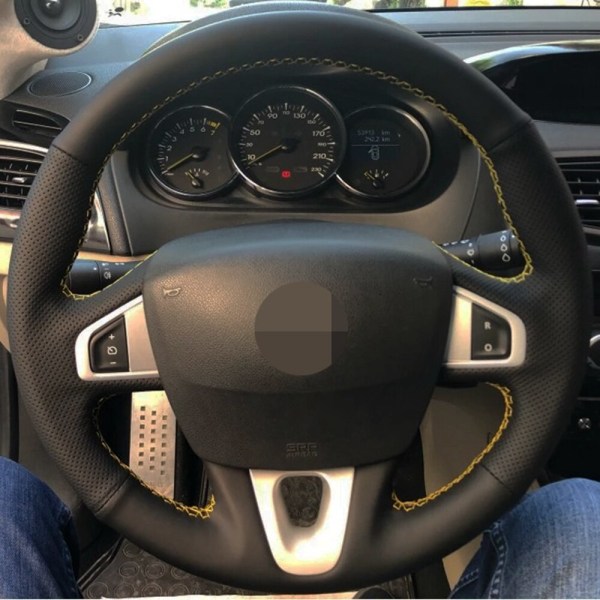 Halkfritt svart konstläder cover för Renault Megane 3 2009-2014 Scenic 2010-2015 Fluence ZE 2009-2016