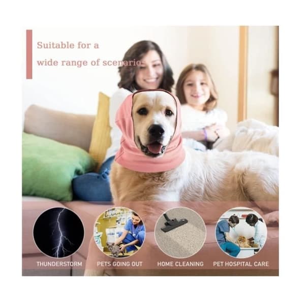 2 stk. Hundeøremuffer, Hundehalsvarmer og Øremuffer Støjsvage Øremuffer Lindrer (Lilla + Pink, L) - sh