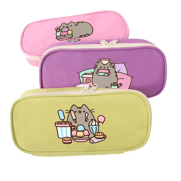 Nya Fat Cats Pusheen Studenter Pennfodral Tecknad Animation Figurer Printed Pennväskor Skolmaterial Brevpapper Födelsedagspresenter PJM 27 Red