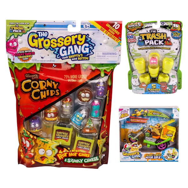Original The Grossery Gang Surprise Toy Säsong 1 2 3 4 5 6 7 Stort paket, Flerfärgad presentsamling a-2 Random 3 boxes