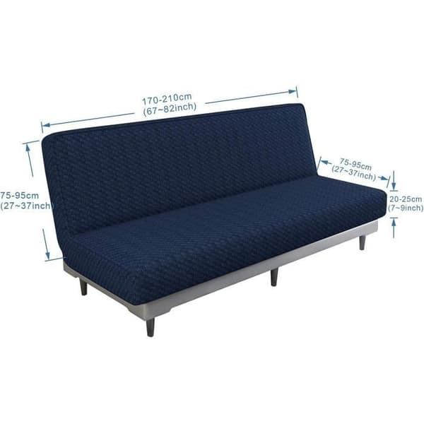 Sofföverdrag, 3-sits Sofföverdrag Soffskydd Armlös (Marinblå)[x22450]