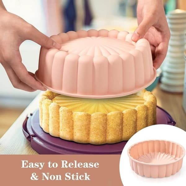 Kakeform - Non-stick - Silikon - 20 cm - Gjenbrukbar - Solsikkeform