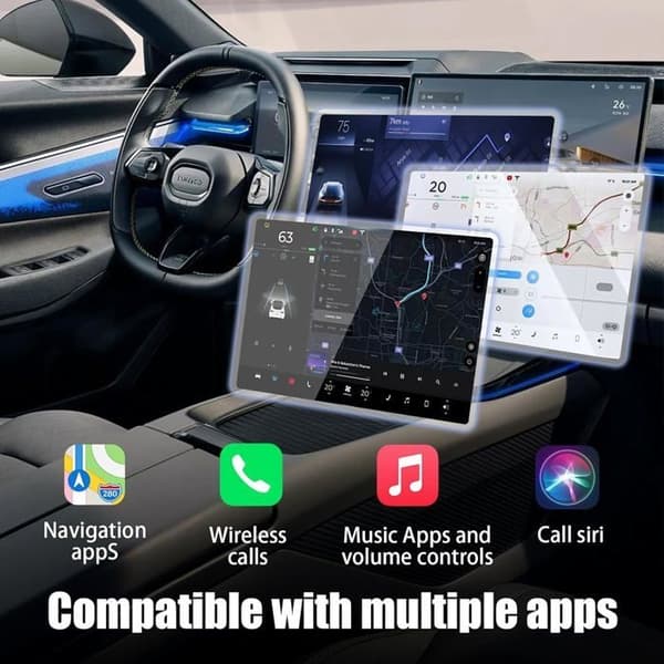 Langaton Carplay-sovitin ja langaton Android Auto, 2-in-1 langaton Carplay-sovitin, Plug and Play, tukee Bluetoothia/Wifiä/
