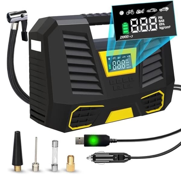 Bærbart luftkompressorbatteri, 6000mAh luftkompressor rask oppblåsing, 12v bilkompressor, mini bildekkpumpe