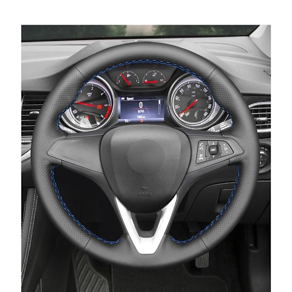 (Grå tråd)Handsydd svart PU- cover i konstläder för Opel Astra (K) Corsa (E) Crossland X Grandland X Insignia Gray thread