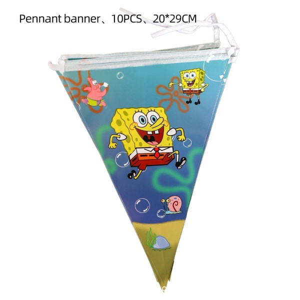 Tecknad Sponge-Bob Barn Faovrs Födelsedagsfest Tillbehör Servis Set Fest Dekoration Kopp Tallrik Ballong Baby Shower Bakgrund 143pcs