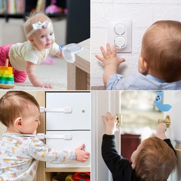 Babysäkerhet, 48-pack Barnsäkerhetstillbehör, Klar att installera. Inga verktyg krävs Transparent