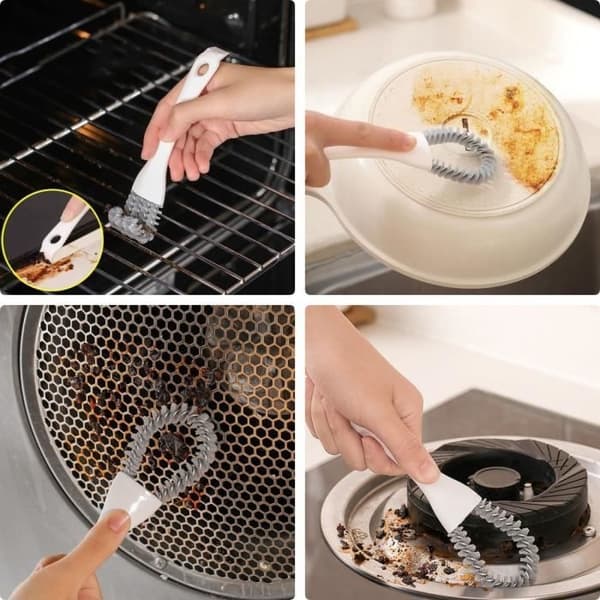 (Vit, Grå) Grillborste - Ej specificerad - 16x3,5cm - PP-plast - Ergonomisk - Effektiv rengöring White, Grey