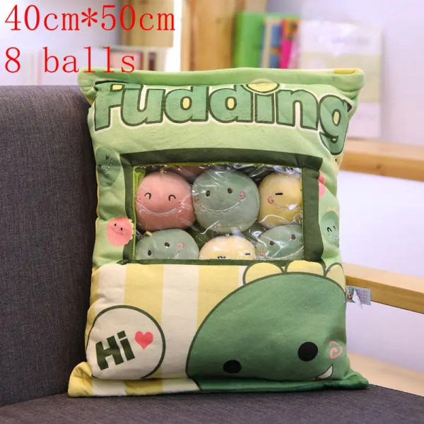 En plyschpåse Pudding Leksaker Cookie Balls Japansk animation Sumikko Gurashi Sakura Bunny Frukter Avokado Banan Godispåse Present style-26-dinosaur