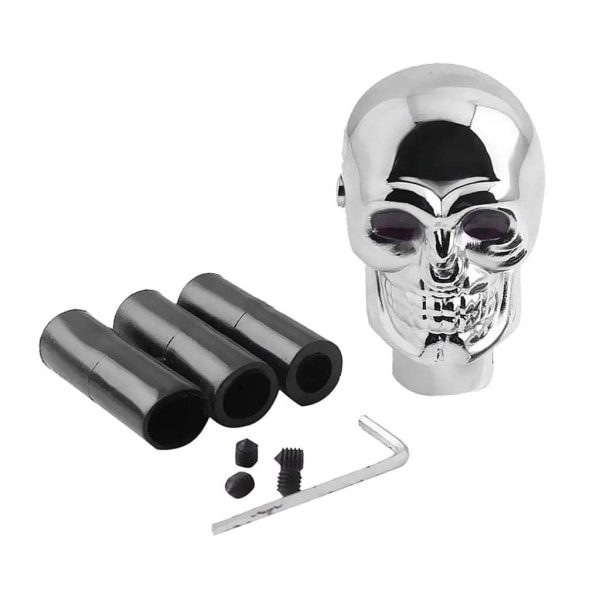 Skull Head Universal Custom Manual Stick Växelspaksspak RÖTT LED-ljus-