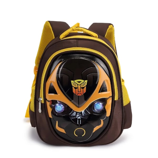 Transformers 3D Mini Ryggsäckar Bumblebee Optimus Prime Cosplay Vattentät skolväskor för barn Kawaii Ryggsäck Barn Mochila Small  E 30x26x14cm
