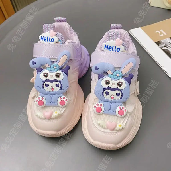 Anime Kawaii Sanrios My Melody Cinnamoroll Kuromi Barn Sneakers Tecknad Söt Luminous Daddy Skor Tjej Sammet Löparskor Present Kuromi 15 30-18.3cm