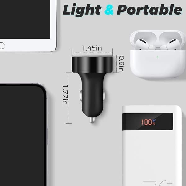 (Svart) 4-Port USB C Rask Billader 50W QC3.0 & PD Billader Adapter for iPhone Android Samsung Black