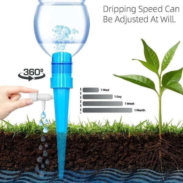 (Vit) Bevattningssystem - Droppbevattningsflaska - Justerbar bevattning - Plug-in ventil - Vit White