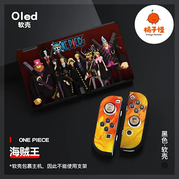 ONE PIECE Luffy Zoro Ace TPU mjukt case Joycon Cover för Nintendo Switch NS OLED-konsol Kristallfodral Tillbehör ONE PIECE 19 For Switch OLED