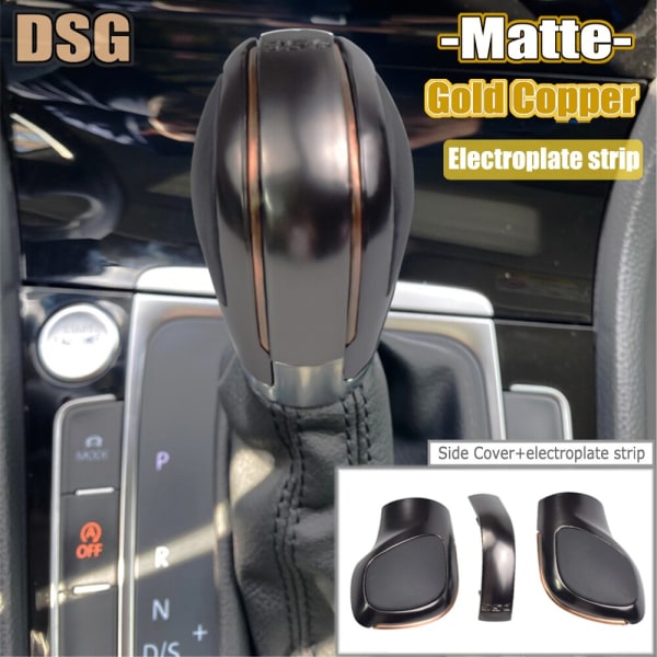 Automatisk växlingsknopp Spak Växlingshandboll För VW Golf 6 7 R GTI Passat B7 B8 CC R20 Jetta MK6 GLI Krom/Matt Silver DSG Logo-Matt Grå-Guld 1 Matte Grey-Gold 1