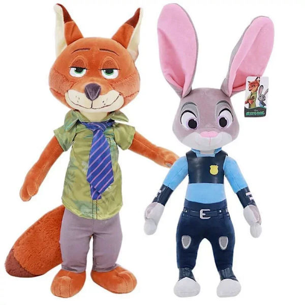 40 cm Disney Zootopia Nick Wilde Judy Hopps Stuff Tecknad Plysch Söt Hot Toy Docka Modell Present för barn Nick Wilde