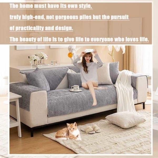 Sofabeskyttelse kat sofabeskyttelse, hjørnesofabetræk anti-snavs sofa sofabetræk, grå-70*150cm
