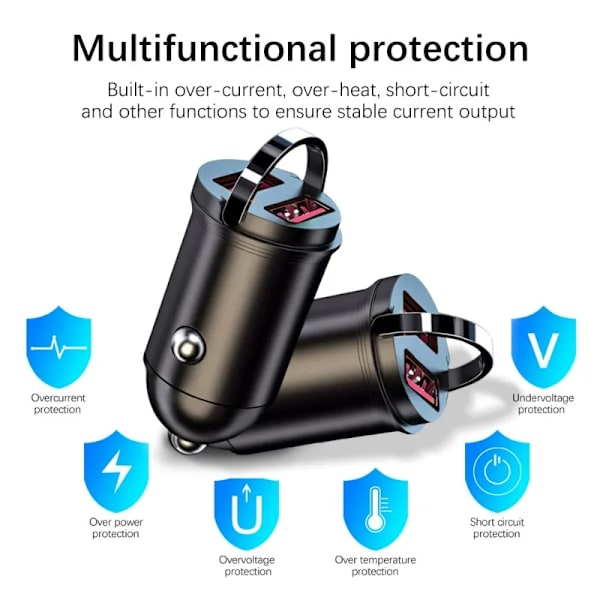 200W Billaddare Dubbla Portar Snabbladdning QC3.0 USB Adapter Biltelefonladdare En Port 100W USB-omvandlare För iPhone Samsun 120W Sliver