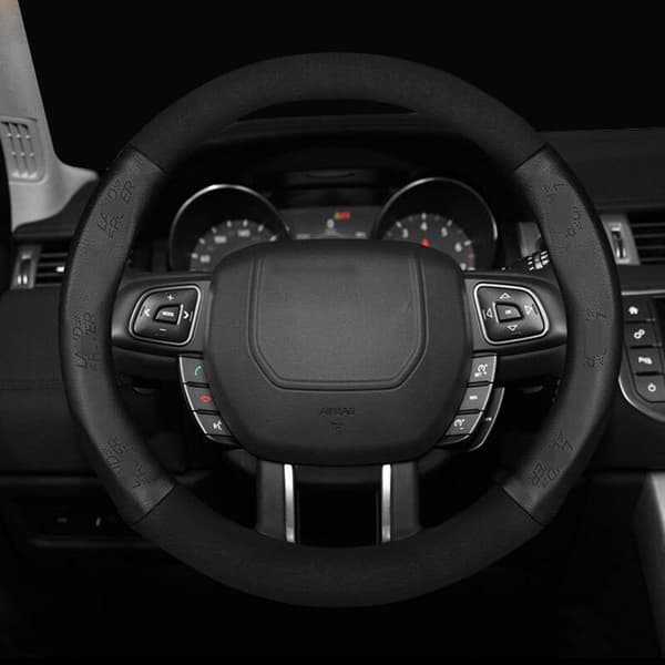 (Model D-Sort) Ruskind Ko Læder Bilrat Betræk Passer til Land Rover Freelander Defender Discovery 3 Range Rover Evoque Auto Tilbehør Model D-Black
