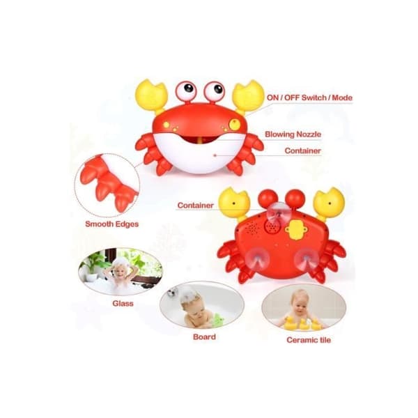 Badeleke - Krabbe - Automatisk Musikalsk Boblemaskin - ABS-plast - Unisex