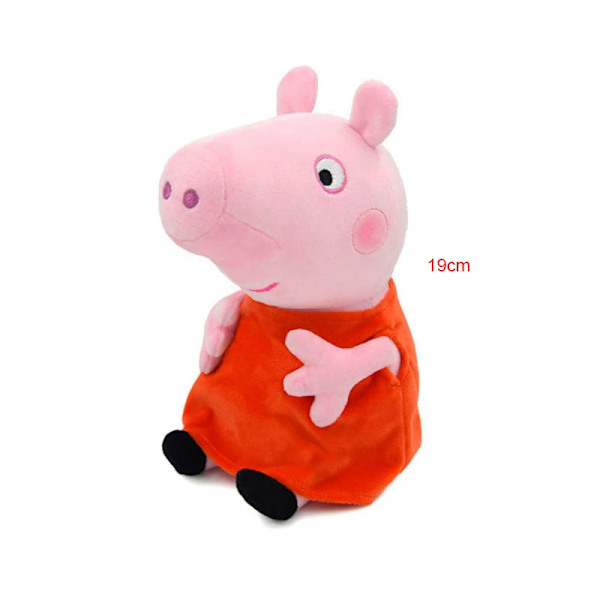 19 CM Äkta Peppa Pig Plysch grisleksaker Högkvalitativ mjukfylld George tecknad djurdocka Barnfödelsedagspresenter 6