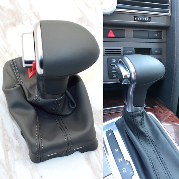Automatisk växlingsknopp för Audi A6 C6 A3 8P A4 B8 A5 Q5 2009 2010 2011 2012 2013 2014 Växelspaksknopp boot-Grå Gray