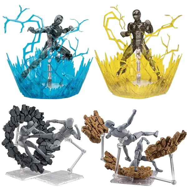 Marksprickor Explosion Plattform Impact Effekt Modell Action Figur One Piece Ace Fire Scener Leksaker Specialeffekt Stativ Basleksak