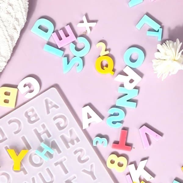 36 stk. alfabet silikoneforme - Silikoneforme til håndværk - Epoxy resin forme - DIY håndværkssæt