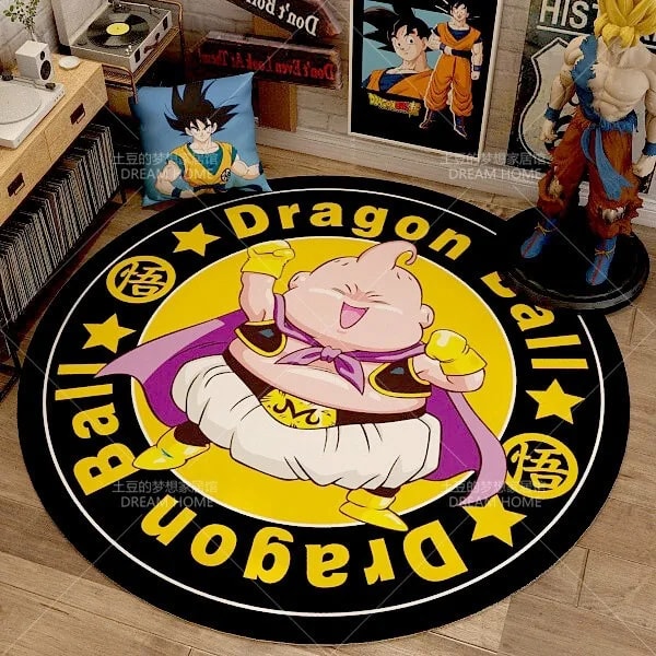 Anime Dragon Ball Rund Hemmatta Tecknad Goku Vegeta Halkfria fotmattor Vardagsrum Sovrum Sängbord Datorstol Golvmattor 7 100x100cm