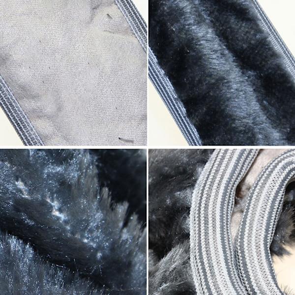 (grå) Universal Mesh -tyg Ratt Plysch Cover Set Varm Mjuk Fuzzy Plysch Vinter Biltillbehör Interiör gray