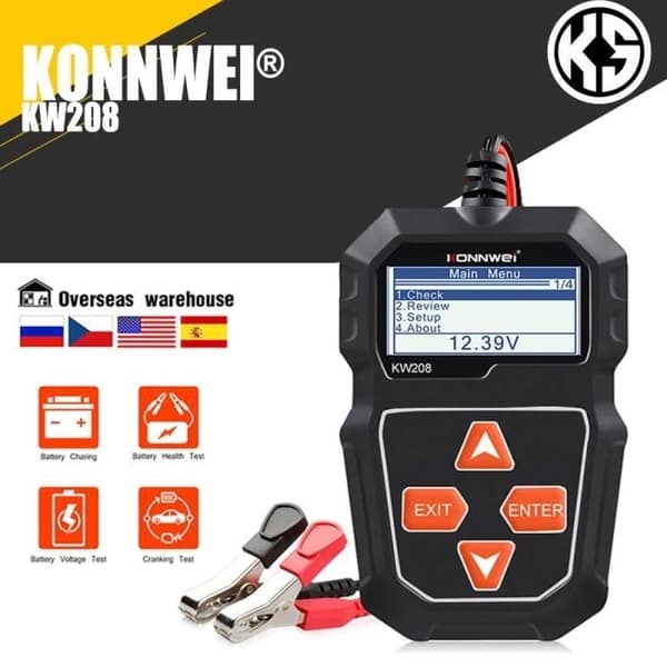 12V Bilbatteritestare 100 till 2000CCA Startkrets Testare Batterianalysator 12 Volt Ba