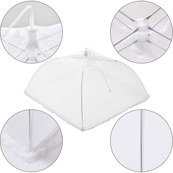 4 Sammenleggbare Matdeksler, Insektsikre Mesh-deksler, 43cm
