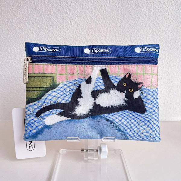 Lesportsac Kawaii Damtygväska Cat Co Branded Series Söt printed handväska Cross Body Bag Tote Bag 17