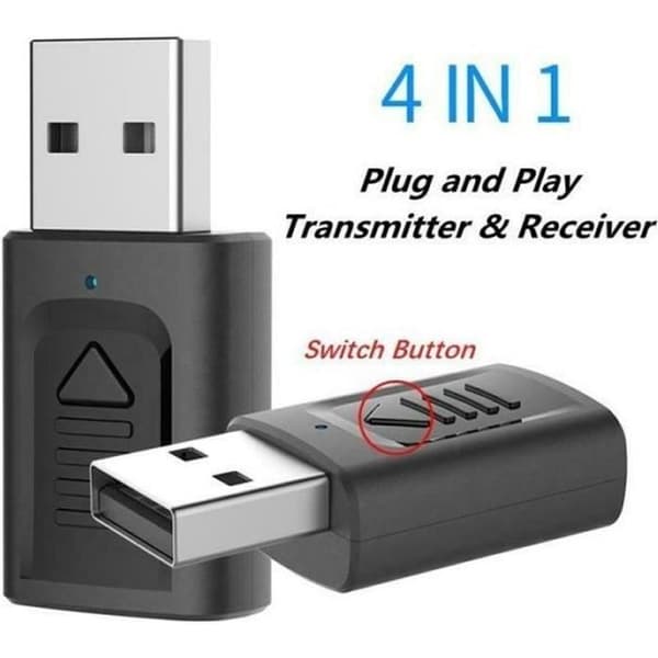 USB Bluetooth V5.0 Mini Adapter 4 i 1 Trådlös Dongel för PC