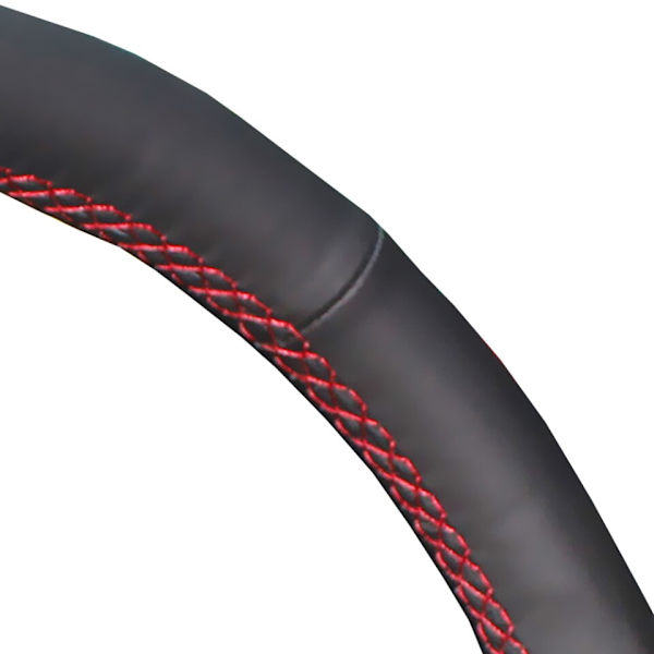(Röd tråd-Inget hål)Yuji-Hong svart läder bilrattkåpor Case för Toyota Prado 2004-2006 Land Cruiser 2006 LC120 Carbon-fiver Läder Red thread-No hole