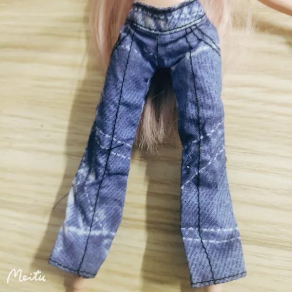 klädrocken Jacka Jeans för 30cm docka mode cool docka gymnasiedocka Light Grey