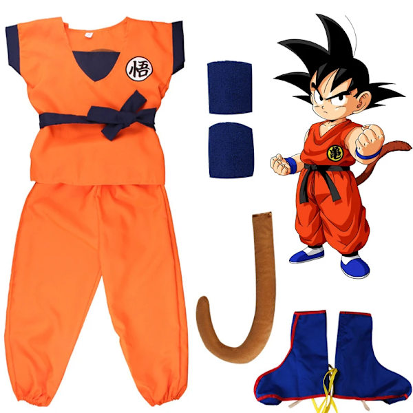Anime Dragon Ball Barndräkt Son Goku Gui Cosplay Kläder Barnens dag Halloween Alla helgons dag Performance Outfit Vuxen WU - 6pcs set 170-185cm