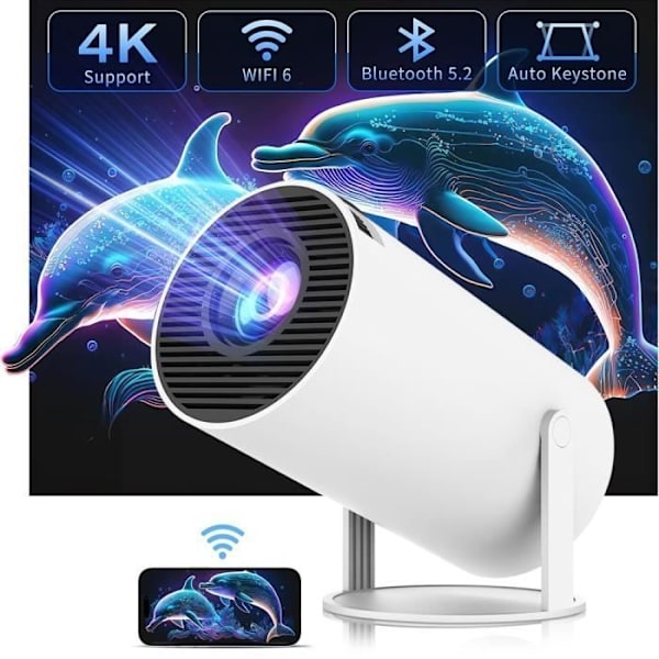 Bärbar Android-projektor Stöder 245G Bluetooth 18GB HDMI Autofokus Hemma Bio VIDEOPROJEKTOR